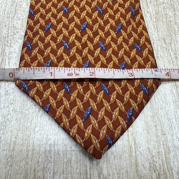 Brooks Brothers Silk Neck Tie Made In USA Geometric Foulard Chain Link - Picture 6 of 7